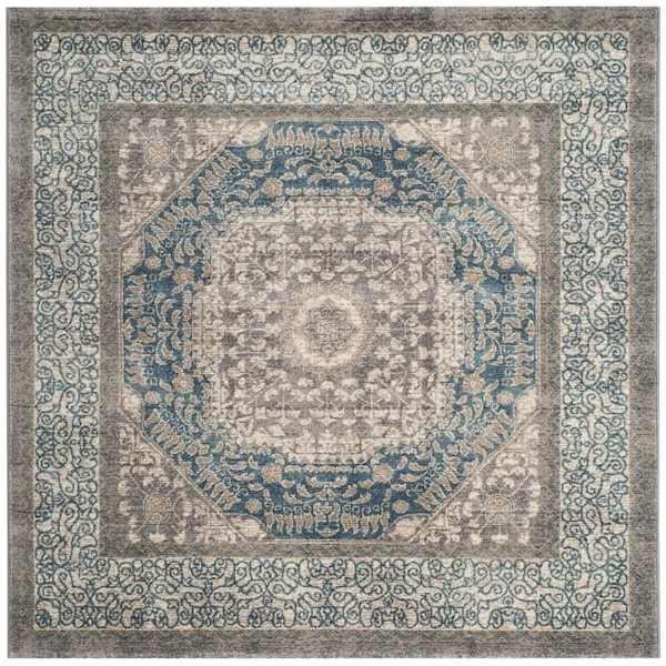 Safavieh 11 x 11 ft. Sofia 365A Power Loomed Square Area Rug Light Grey & Blue SOF365A-11SQ - main